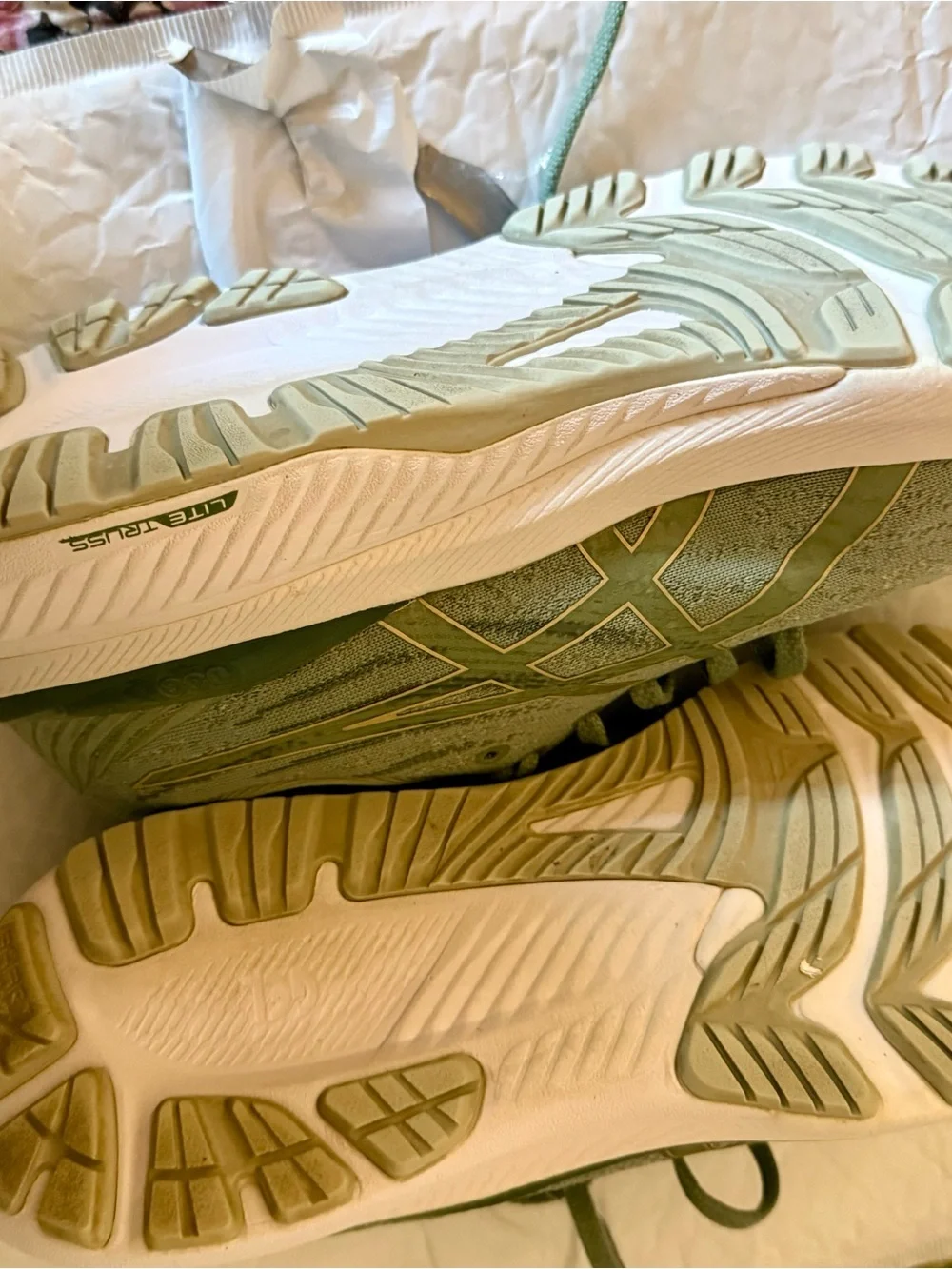 Asics Women's Light Sage Green Knit Running Sneakers
